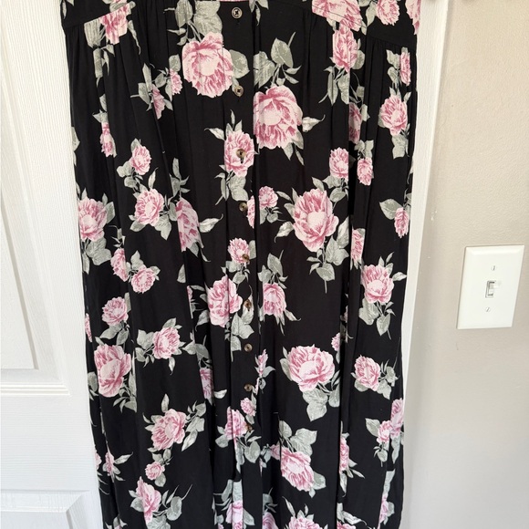 Free People Floral Button Down Midi Maxi Dress Flowy Boho Summer - Picture 4 of 13